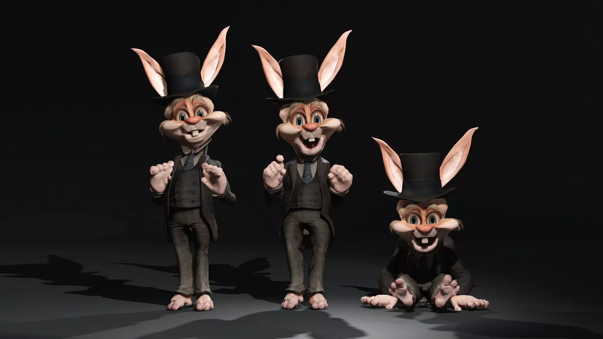 Rabbit High quality character full Rigged and Animated 3D model