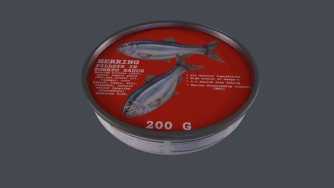 Herring Fillets in Tomato Sauce - GAME READY PBR Low-poly 3D model