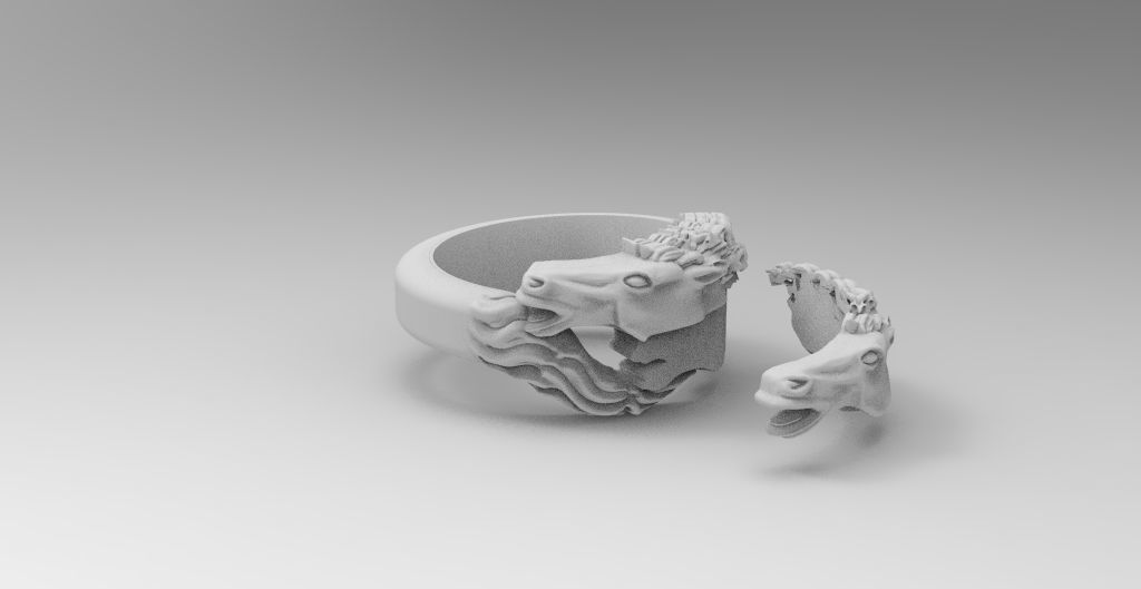 anillo caballos carreras  3D print model_5