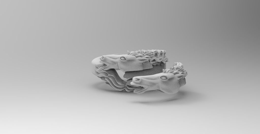 anillo caballos carreras  3D print model_4