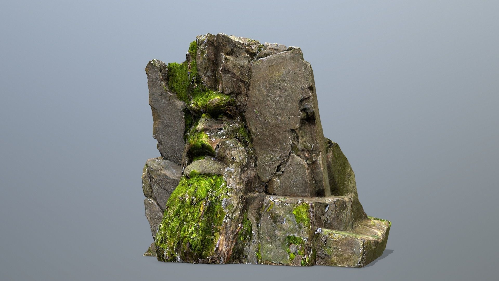 Mountain Face Low-poly 3D model_1