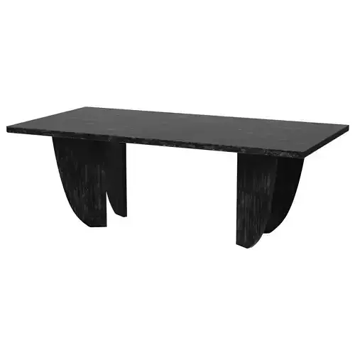 DUNN RECTANGULAR BLACK ASH WOOD DINING TABLE 84