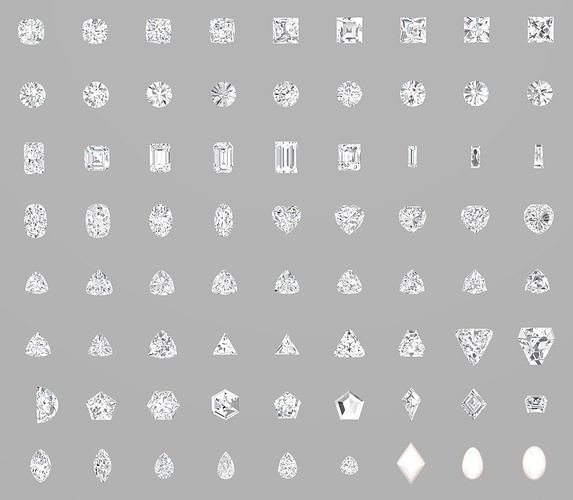 FREE 3D Gems Diamond Collections for Rhinoceros  Free 3D print model