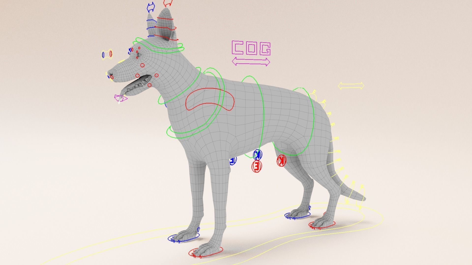 German Shepherd   Dynamics   Rigged   Animated 3D model_11