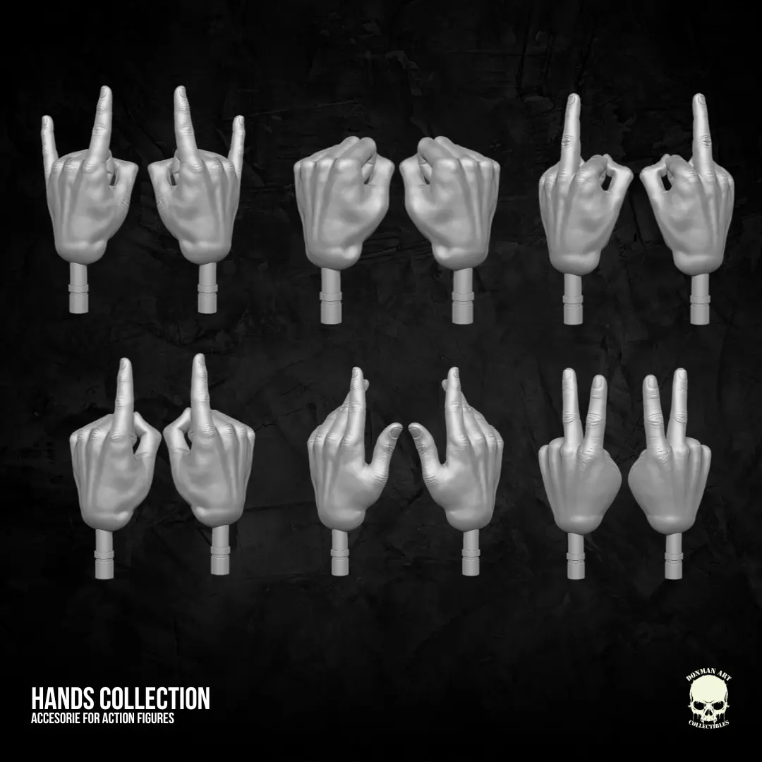 Hand Collection 3D printable files for Action Figures 3D print model_0