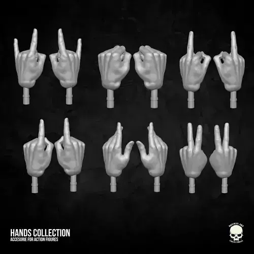 Hand Collection 3D printable files for Action Figures