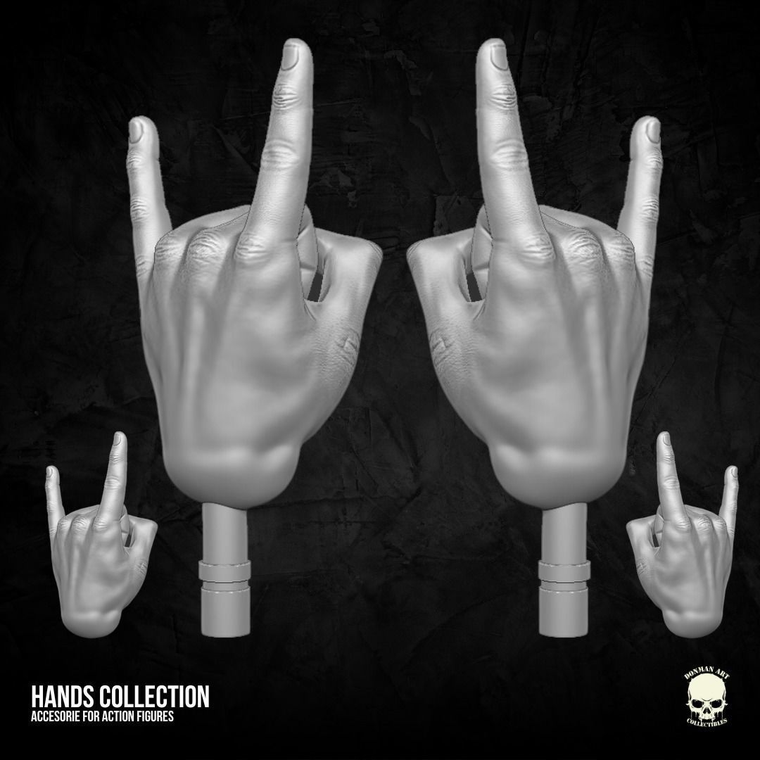 Hand Collection 3D printable files for Action Figures 3D print model_8