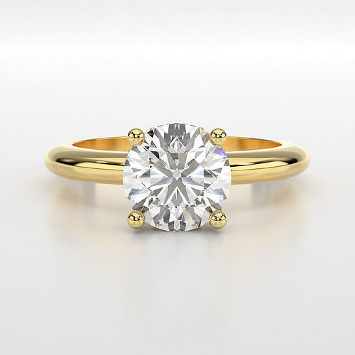 Solitaire Engagement Ring with Photorealistic Renders CG006 3D print model