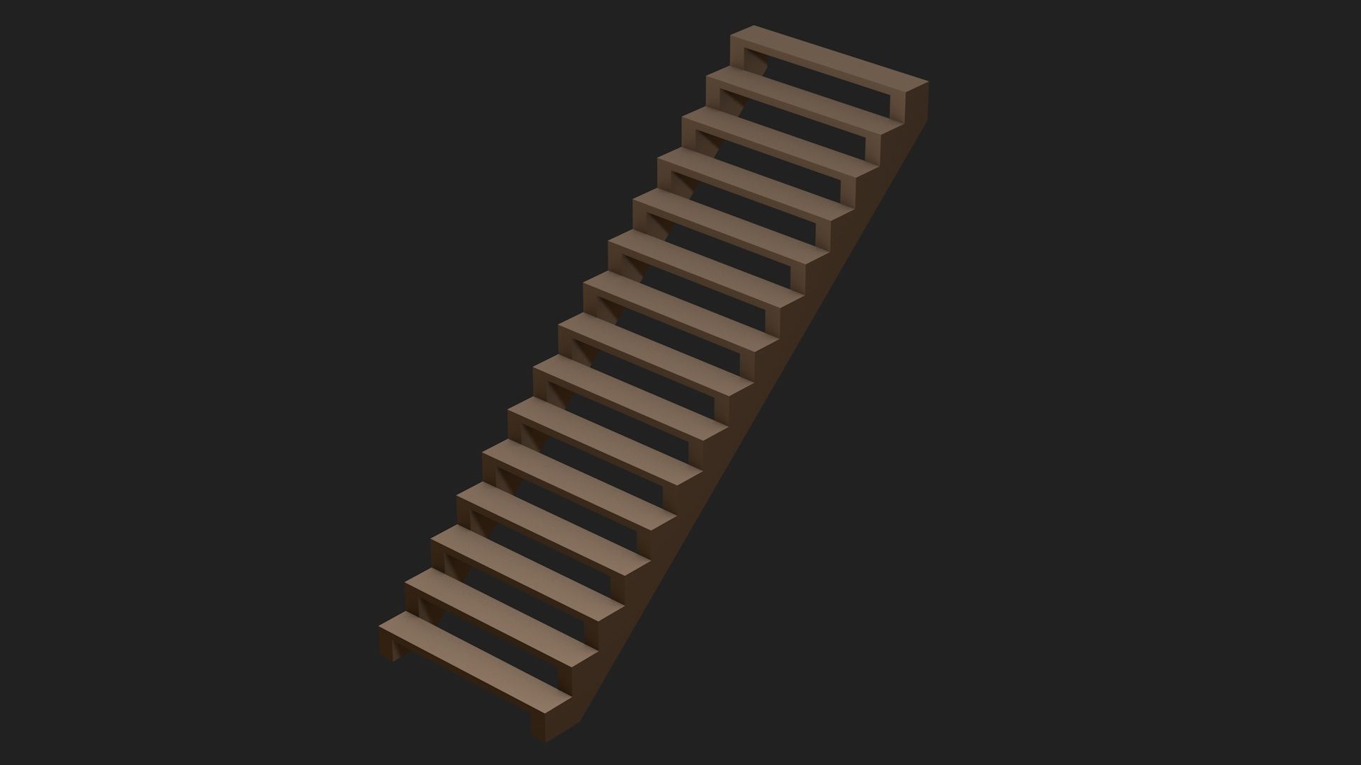 Five stairs Low-poly 3D model_3