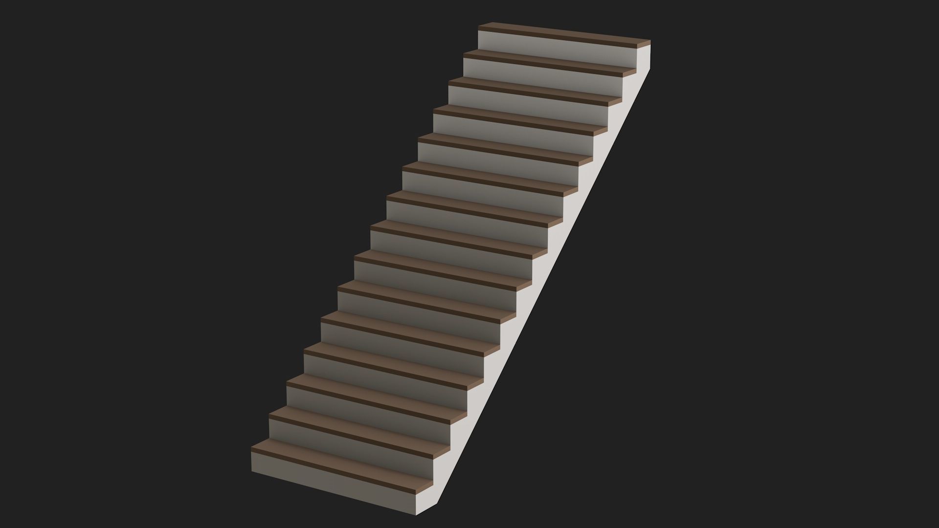 Five stairs Low-poly 3D model_5
