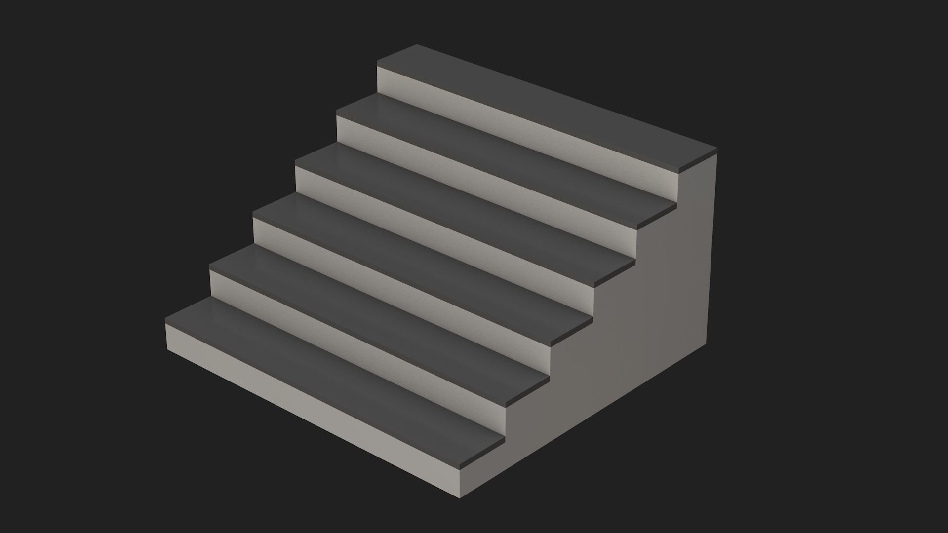 Five stairs Low-poly 3D model_2