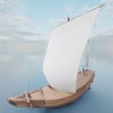 Higaki Kaisen Japanese Ship Low-poly 3D model_25