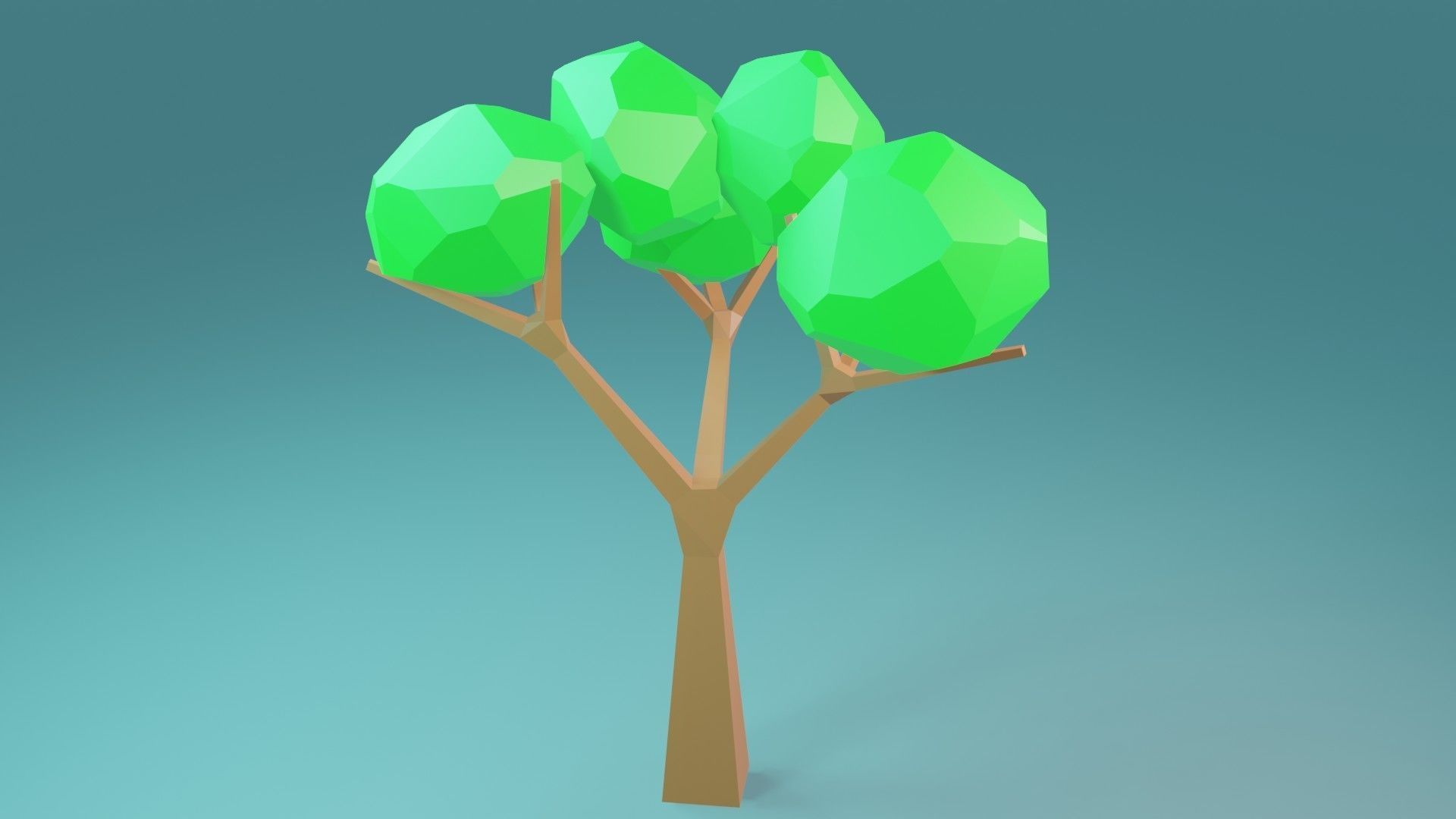 low poly tree 3D model_3
