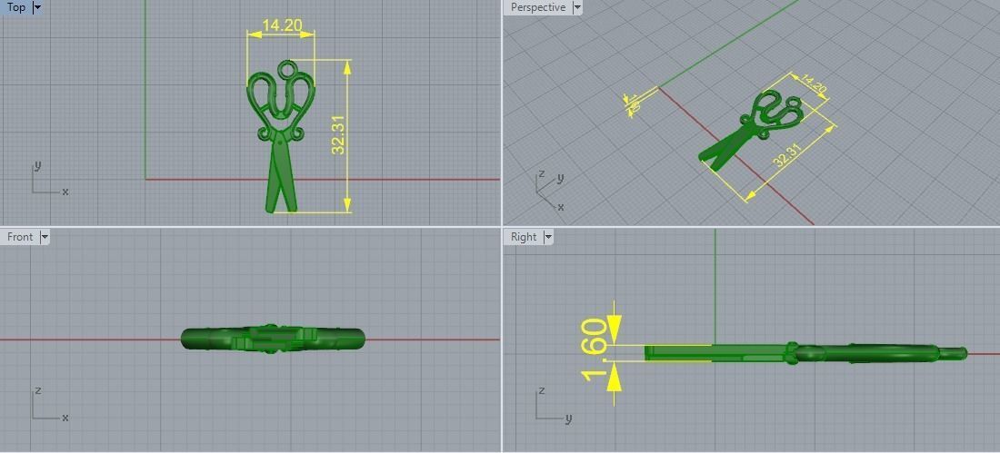 Pendant scissor Model 5349 3D print model_6