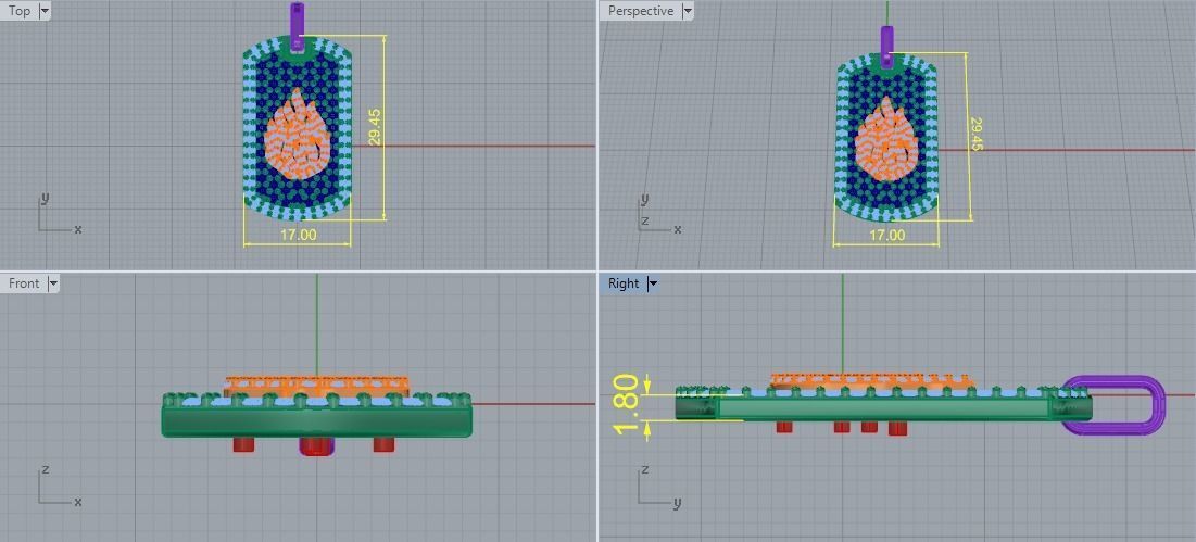 Fire pendant Model 5345 3D print model_6