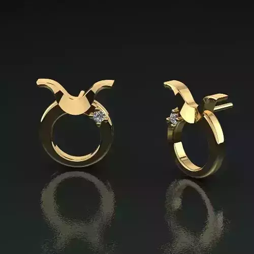 Earrings Zodiac Sign Taurus Model 5436