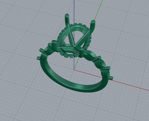 Solitaire Ring Model 5476 3D print model_2