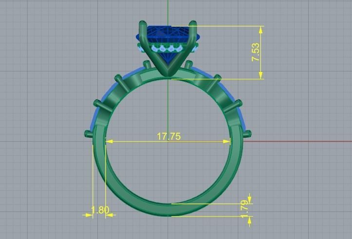 Solitaire Ring Model 5476 3D print model_5