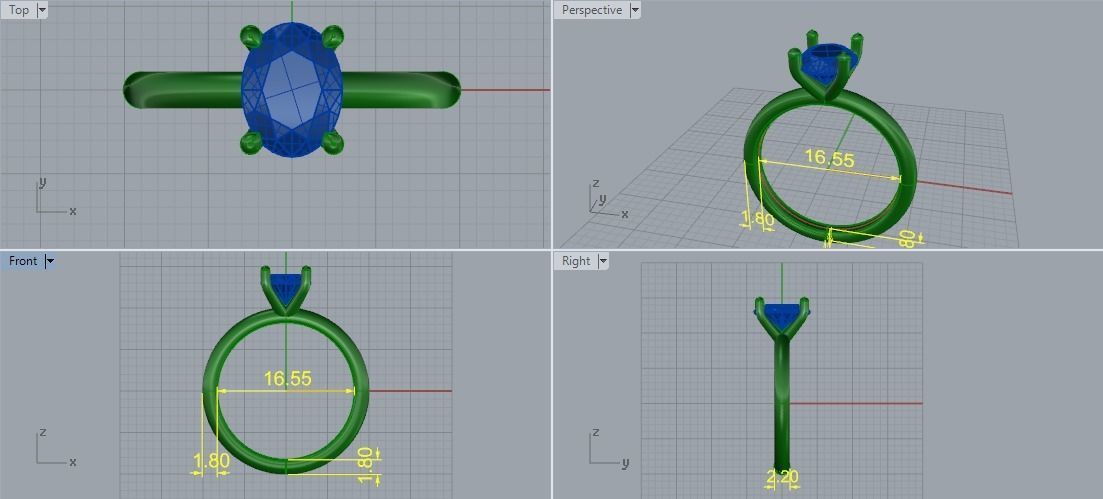 Ring oval Model 5473 3D print model_5