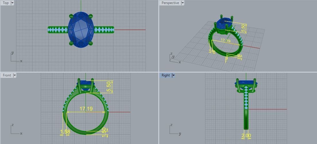 Ring oval Model 5470 3D print model_5