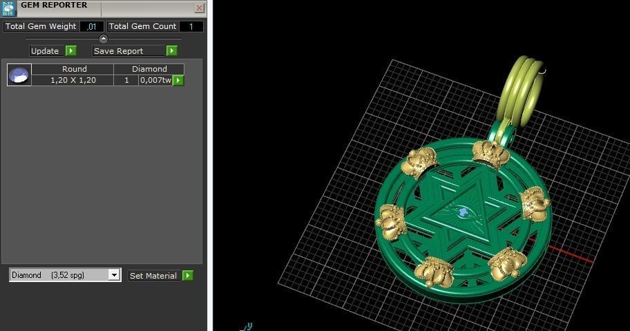 Pendant with crowns Model 5455 3D print model_8