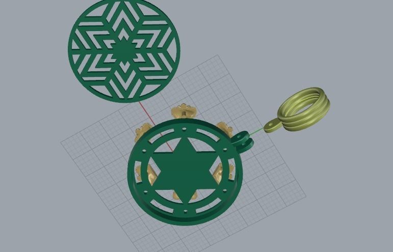 Pendant with crowns Model 5455 3D print model_5