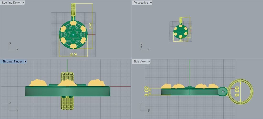 Pendant with crowns Model 5455 3D print model_6