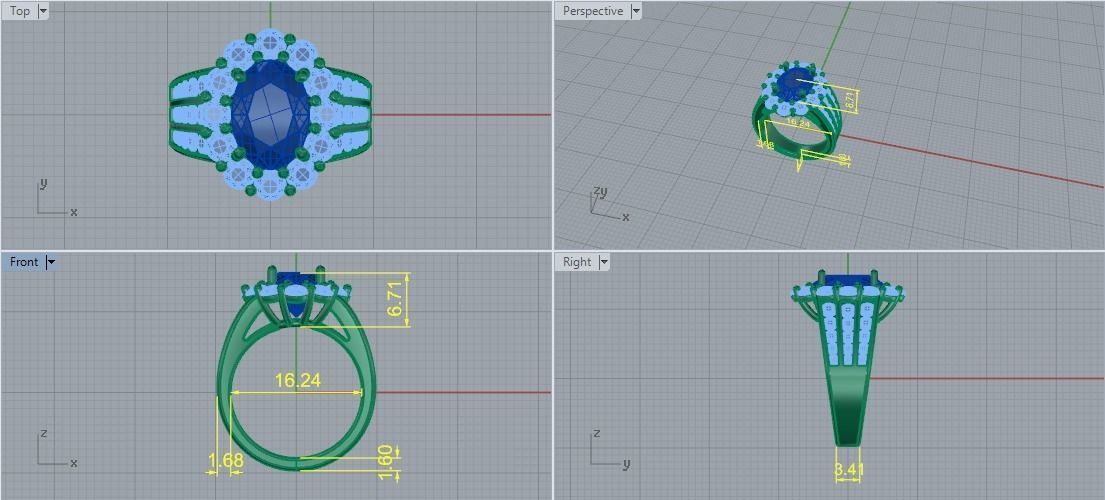 Ring oval Model 5449 3D print model_6