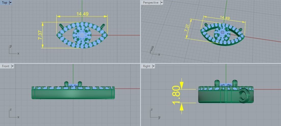 Eye pendant Model 5505 3D print model_6