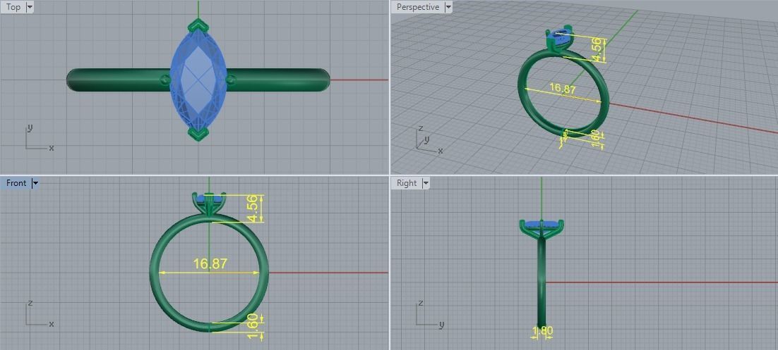 Ring marquise Model 5504 3D print model_5