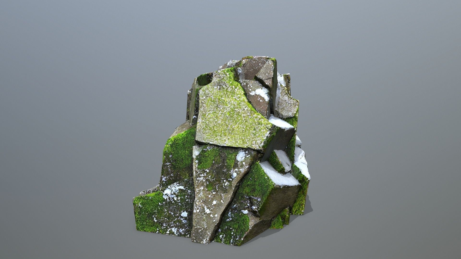 Mountain Face Low-poly 3D model_6