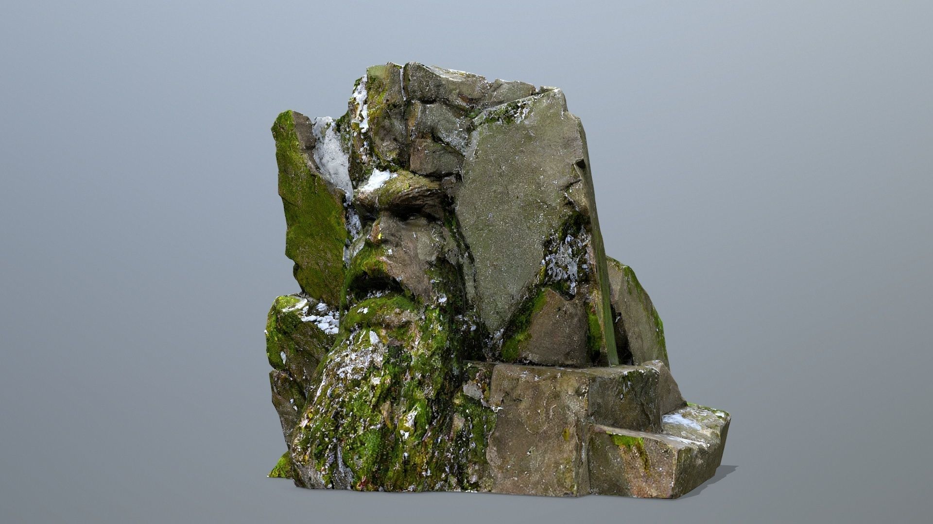Mountain Face Low-poly 3D model_1