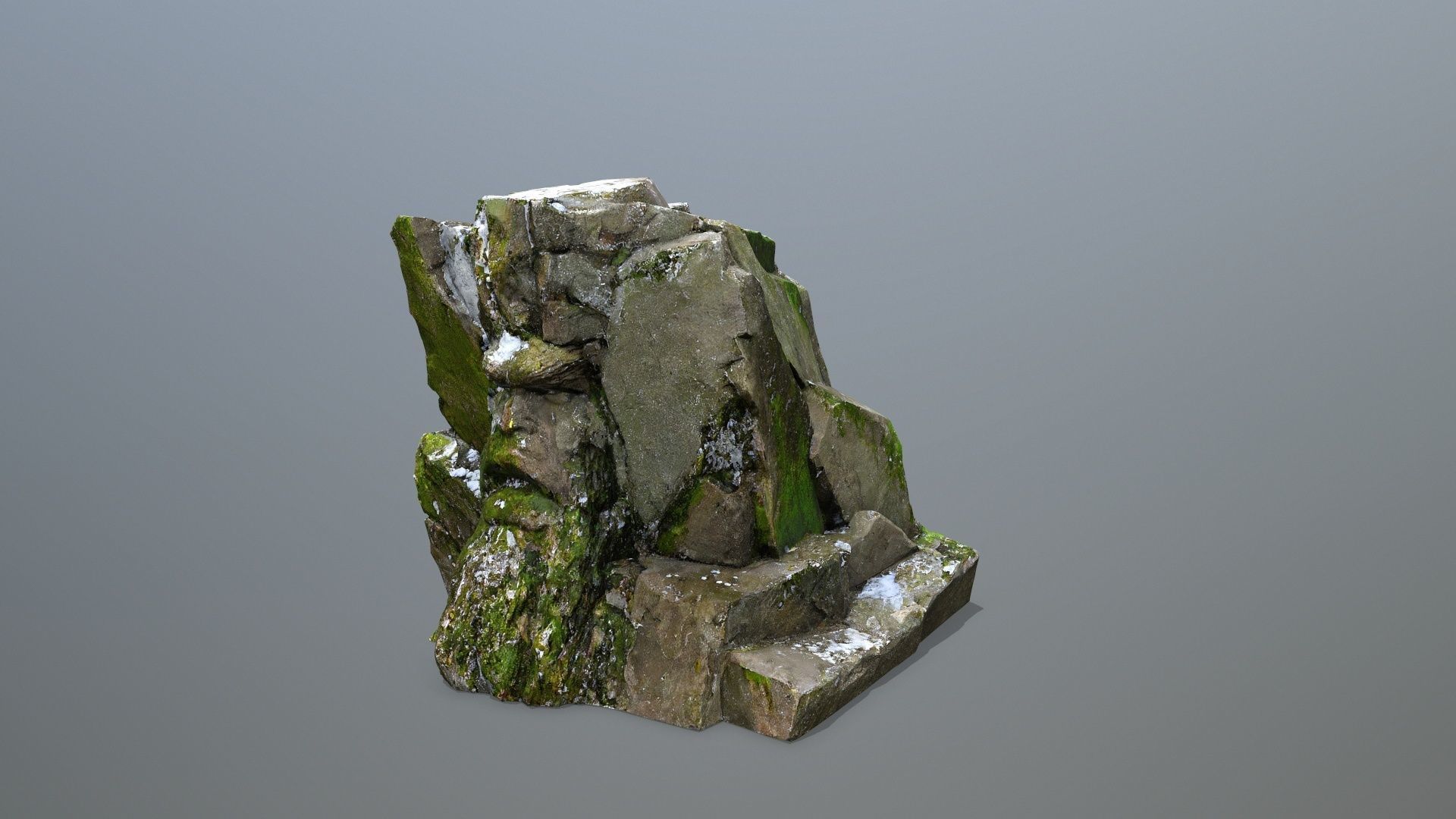 Mountain Face Low-poly 3D model_9