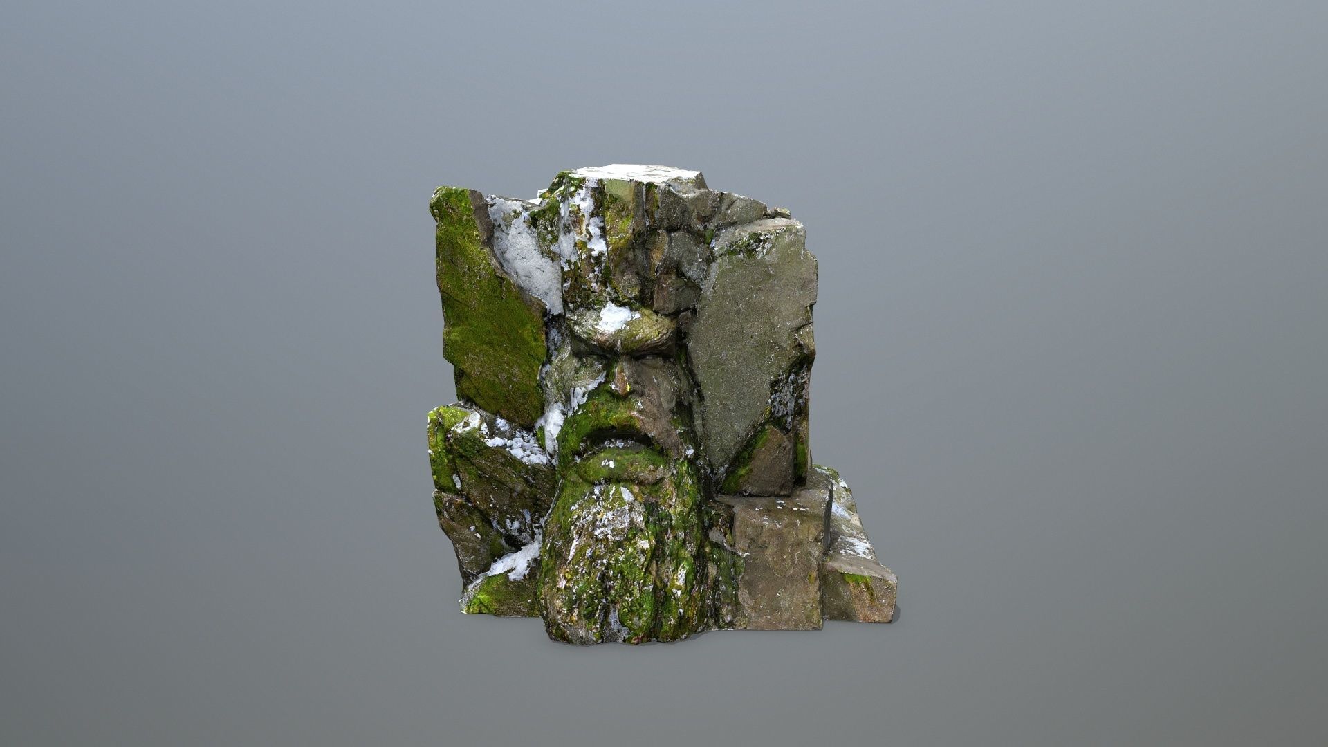 Mountain Face Low-poly 3D model_2