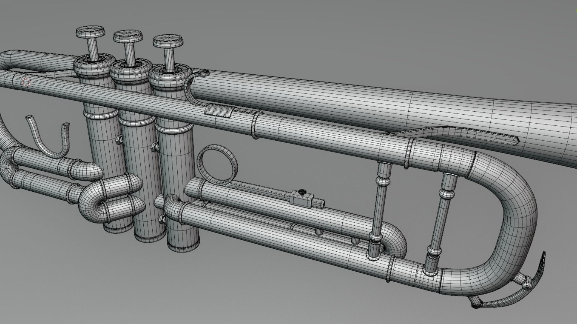 Trumpets Three Types of Materials  Brass Copper and Silver 3D model_21