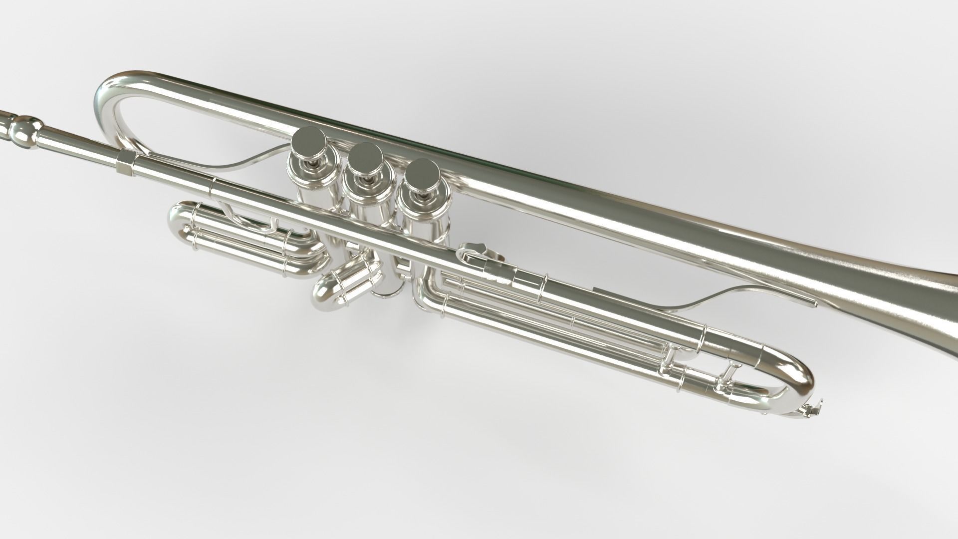 Trumpets Three Types of Materials  Brass Copper and Silver 3D model_10