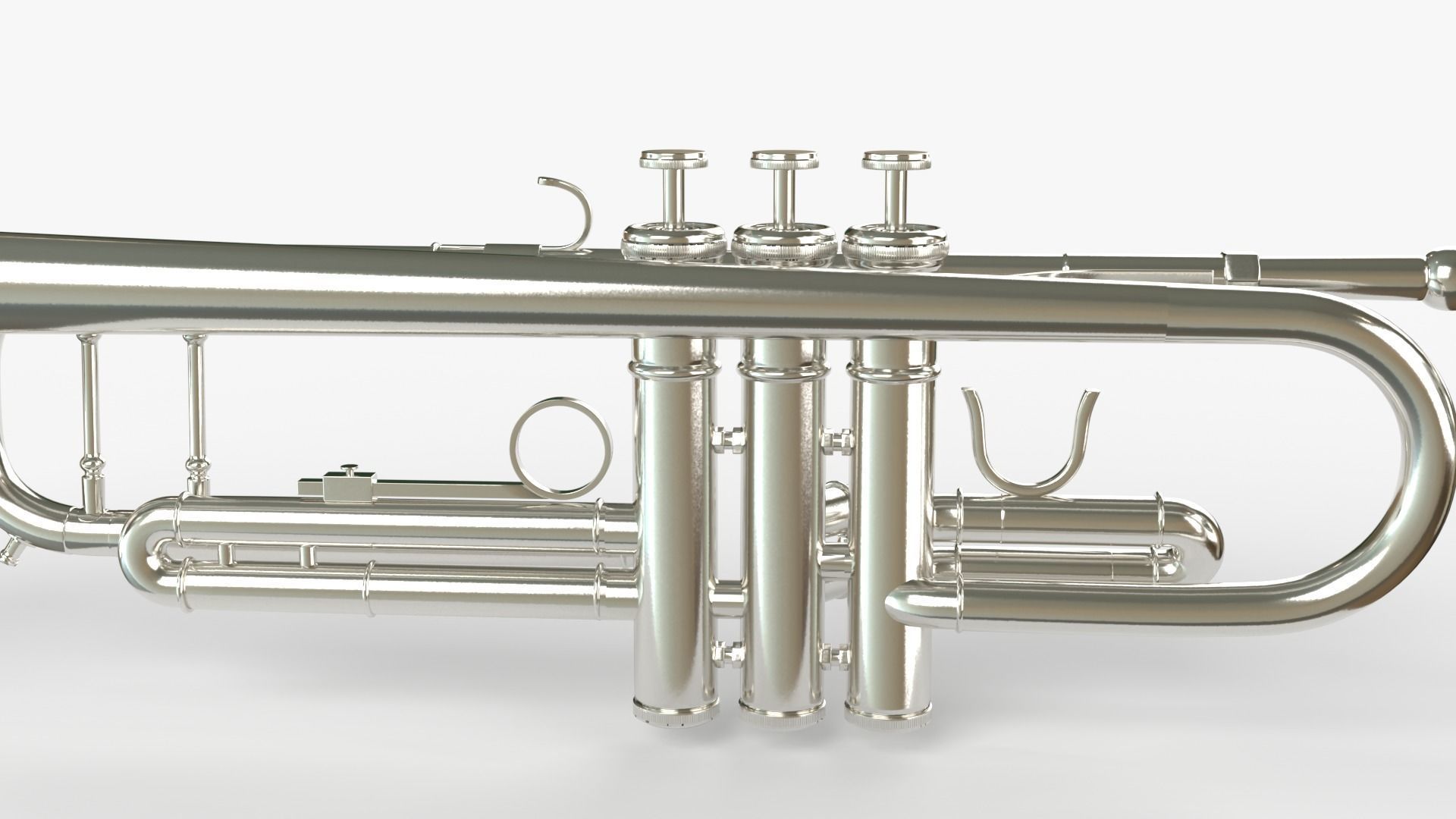 Trumpets Three Types of Materials  Brass Copper and Silver 3D model_11