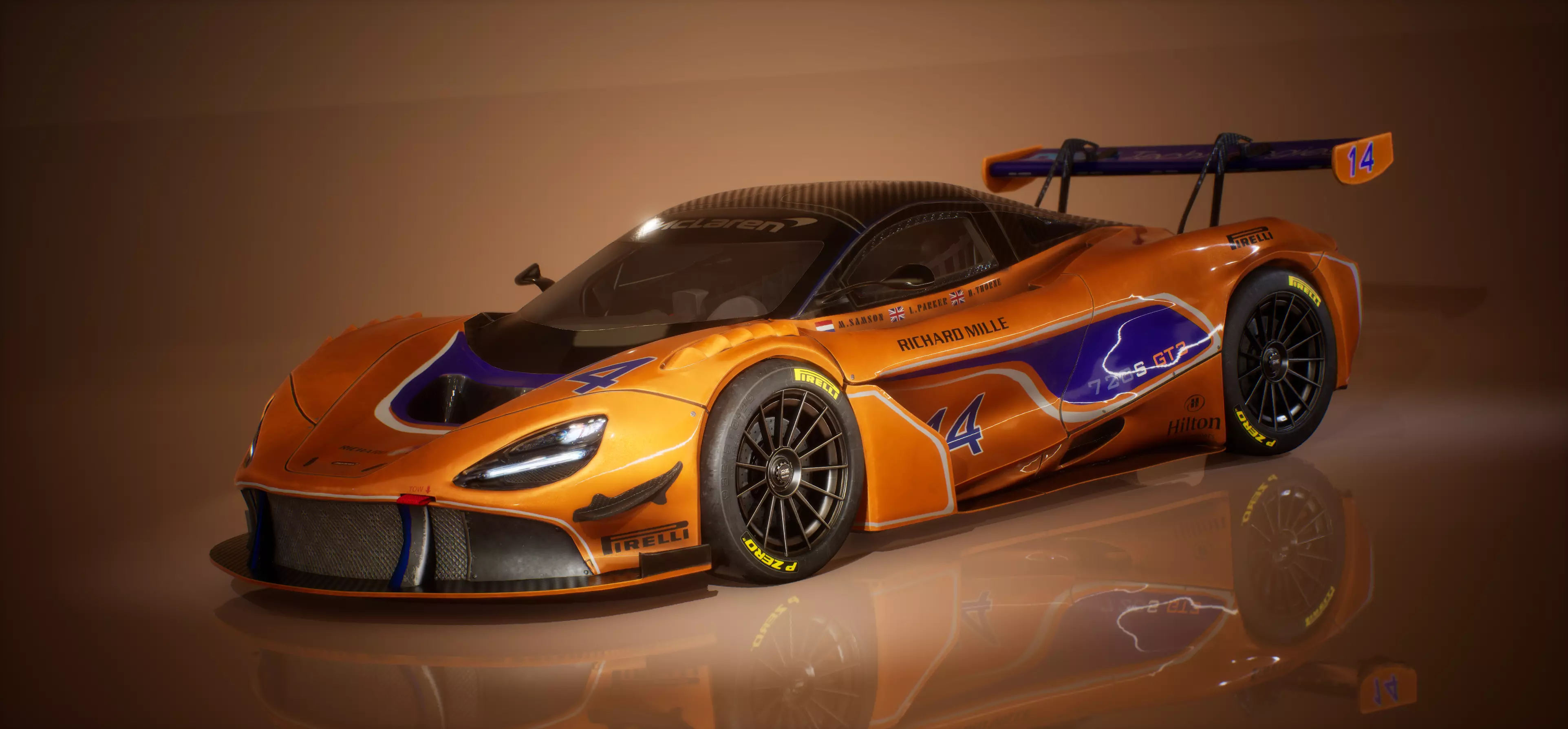 McLaren 720S GT3 Racing Car Low-poly 3D model