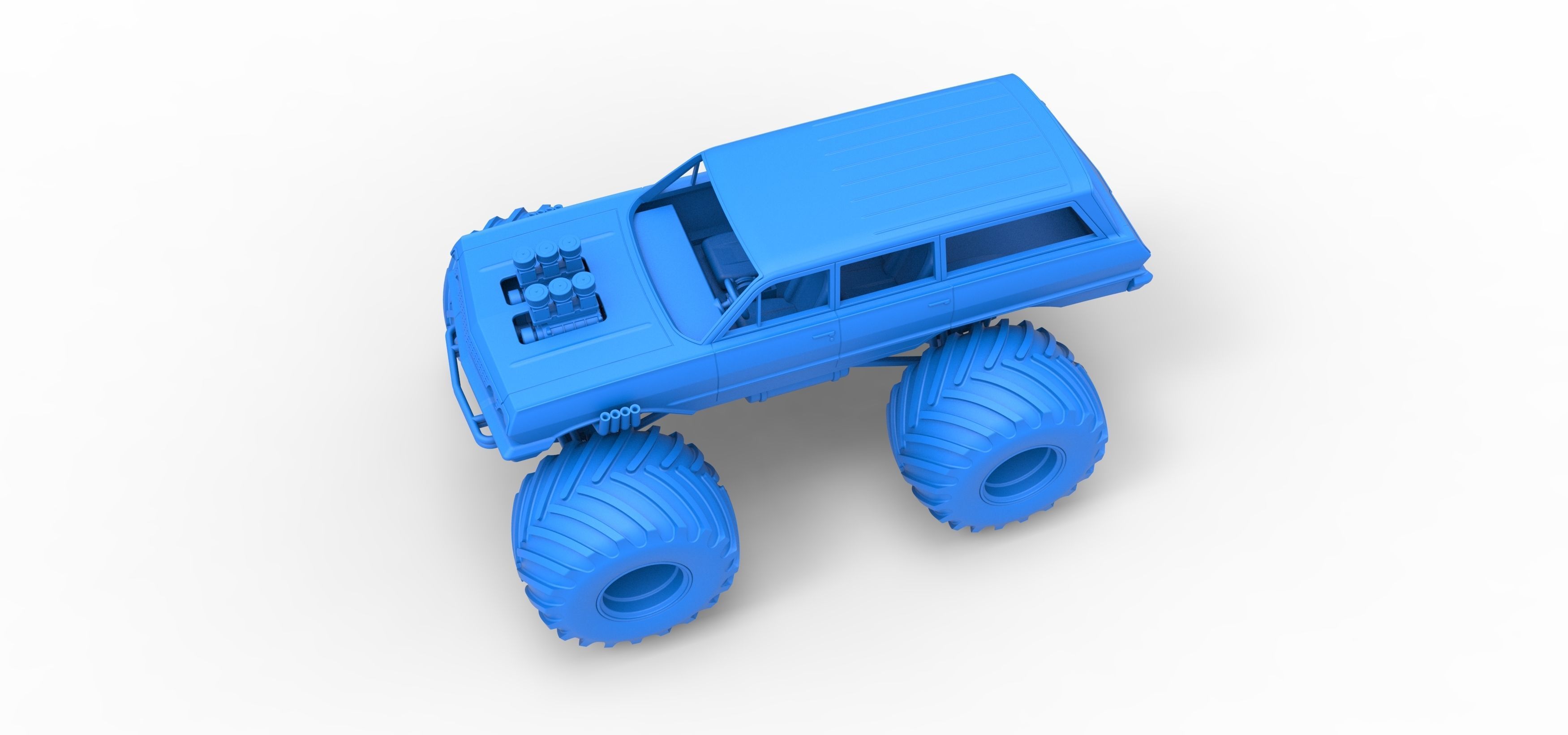 Vintage Monster Truck Scale 1 to 25 3D print model_21