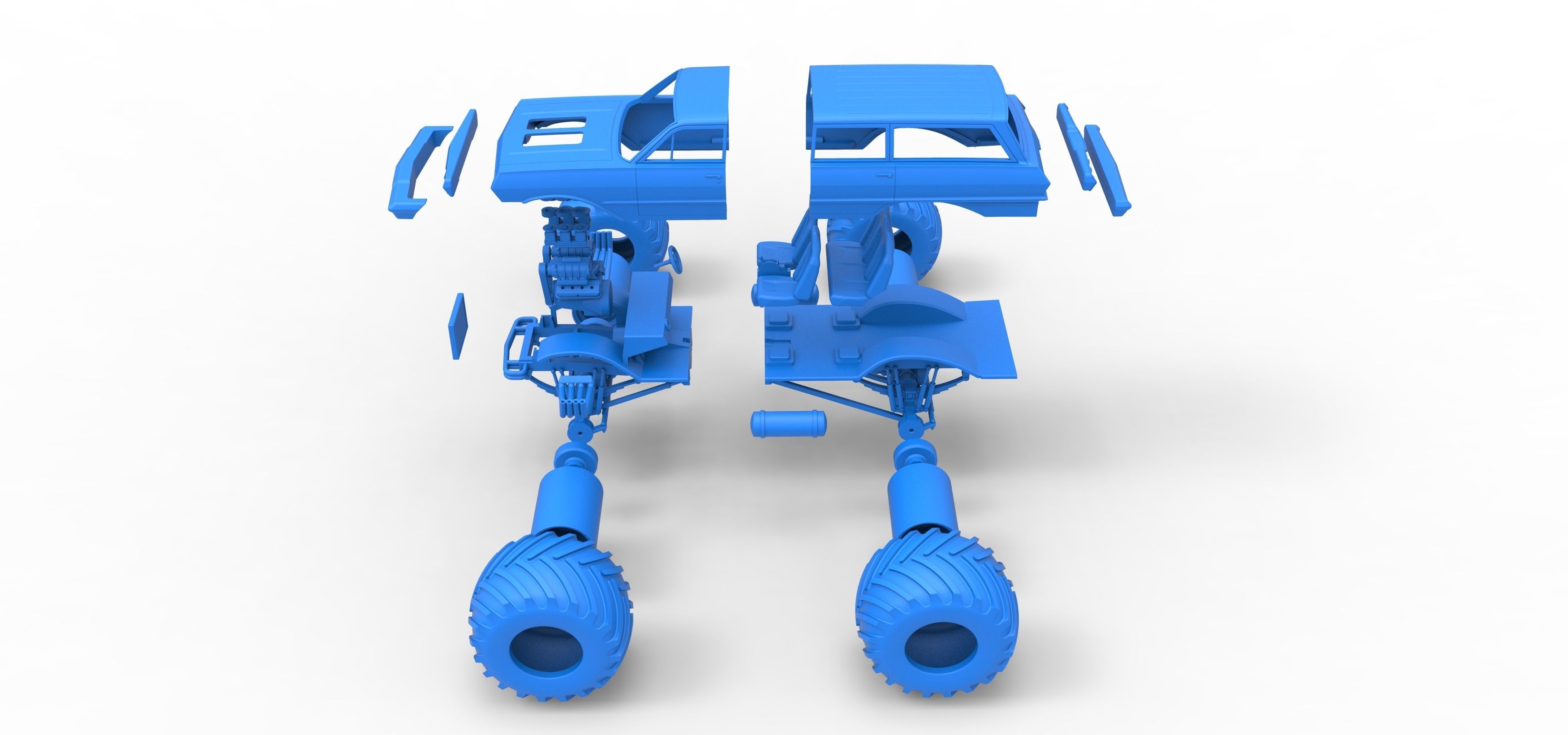 Vintage Monster Truck Scale 1 to 25 3D print model_38