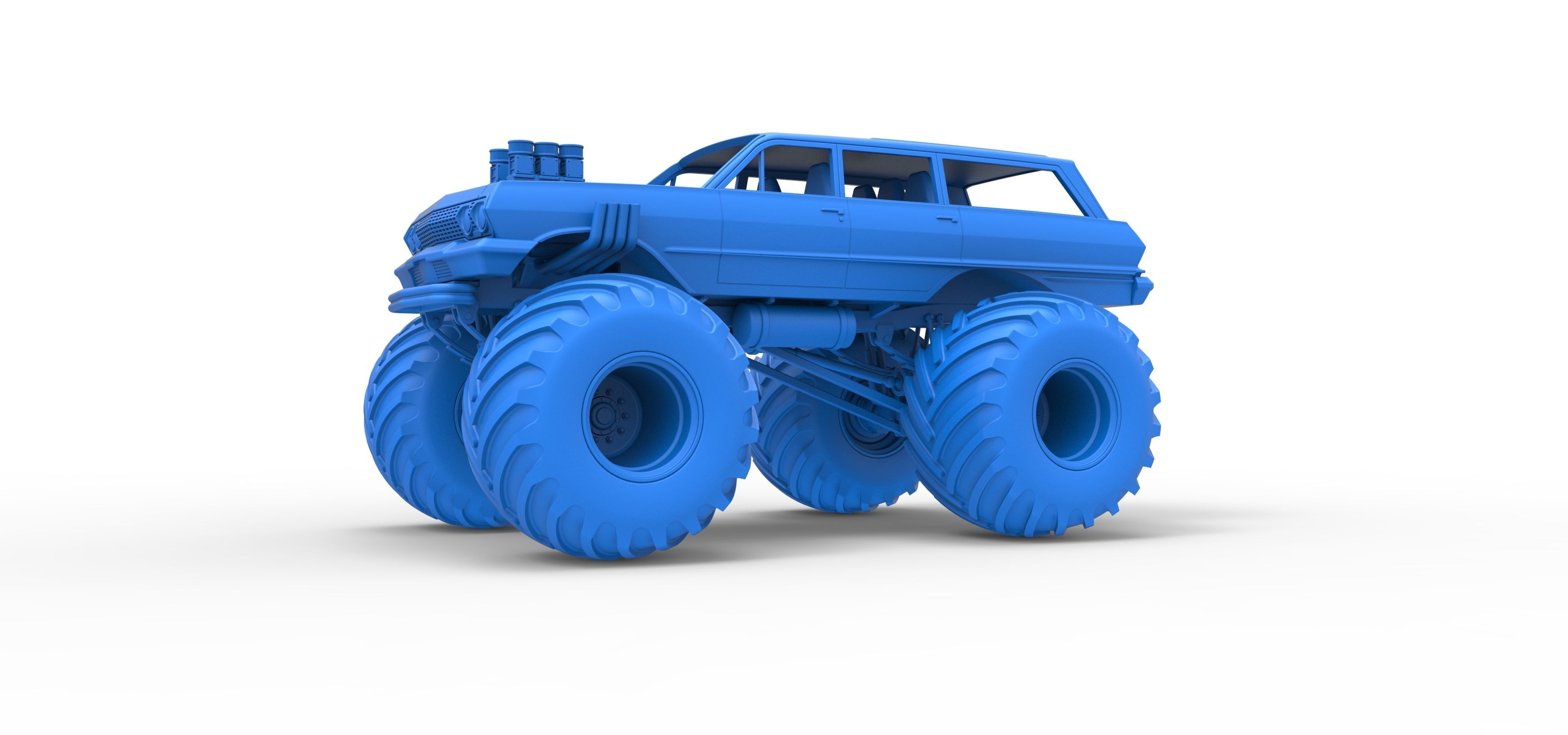 Vintage Monster Truck Scale 1 to 25 3D print model_19