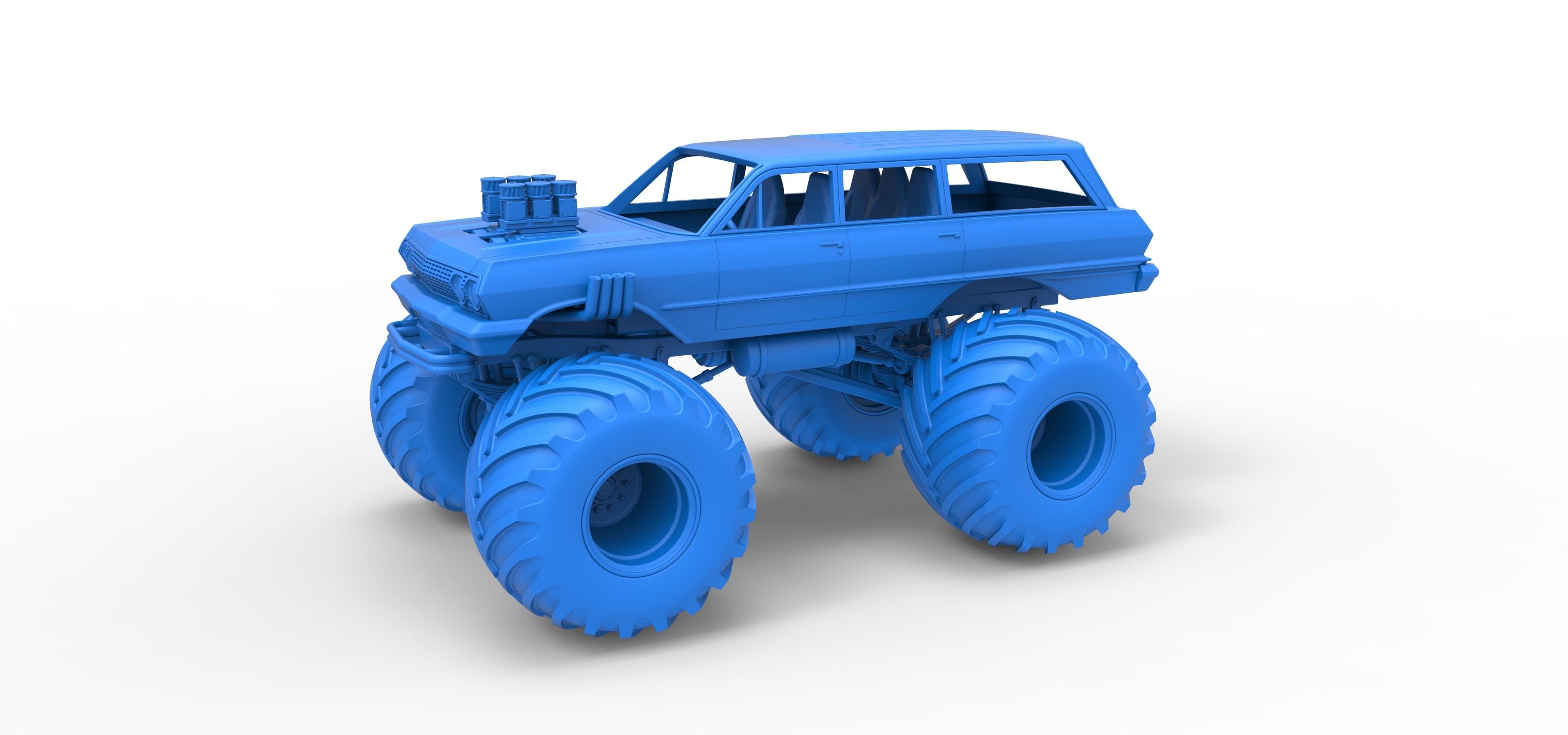 Vintage Monster Truck Scale 1 to 25 3D print model_18
