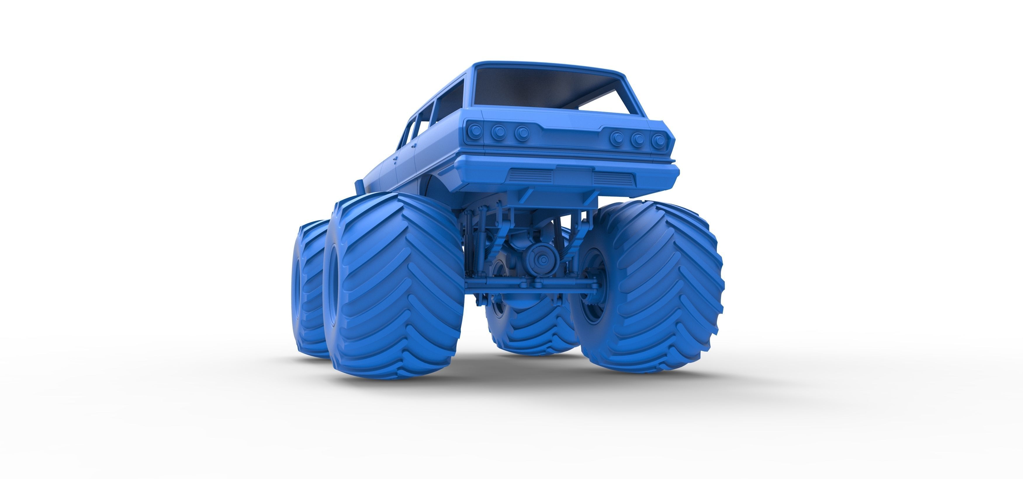 Vintage Monster Truck Scale 1 to 25 3D print model_30