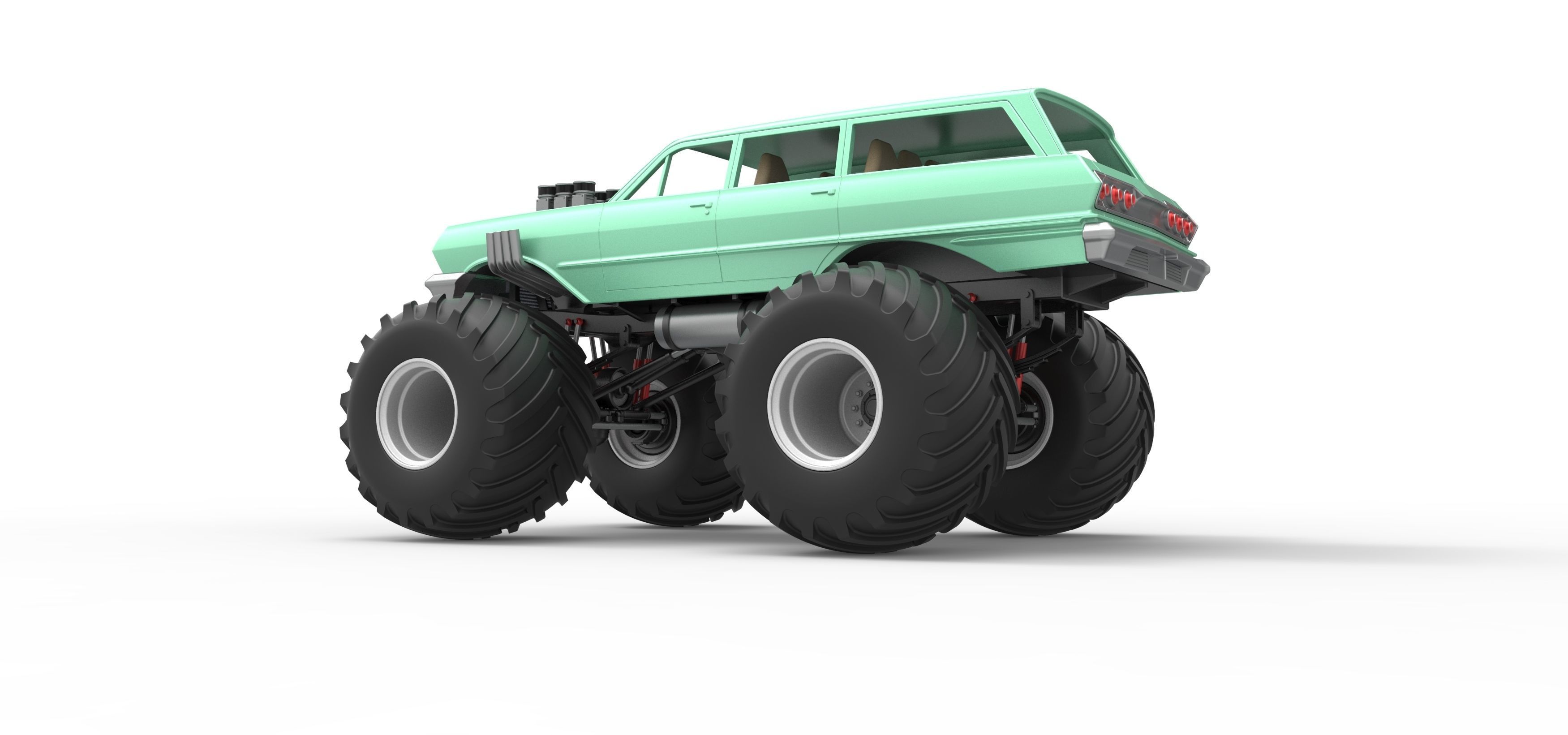 Vintage Monster Truck Scale 1 to 25 3D print model_13
