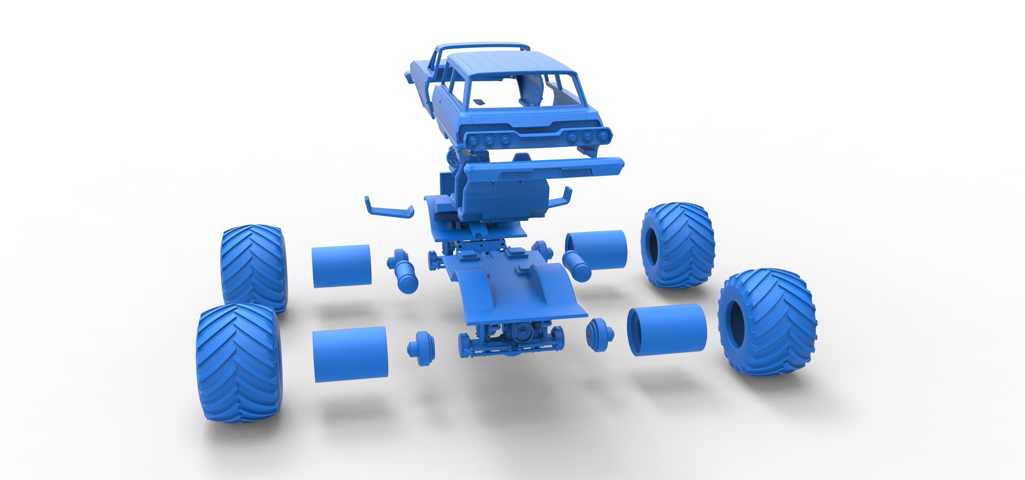 Vintage Monster Truck Scale 1 to 25 3D print model_40
