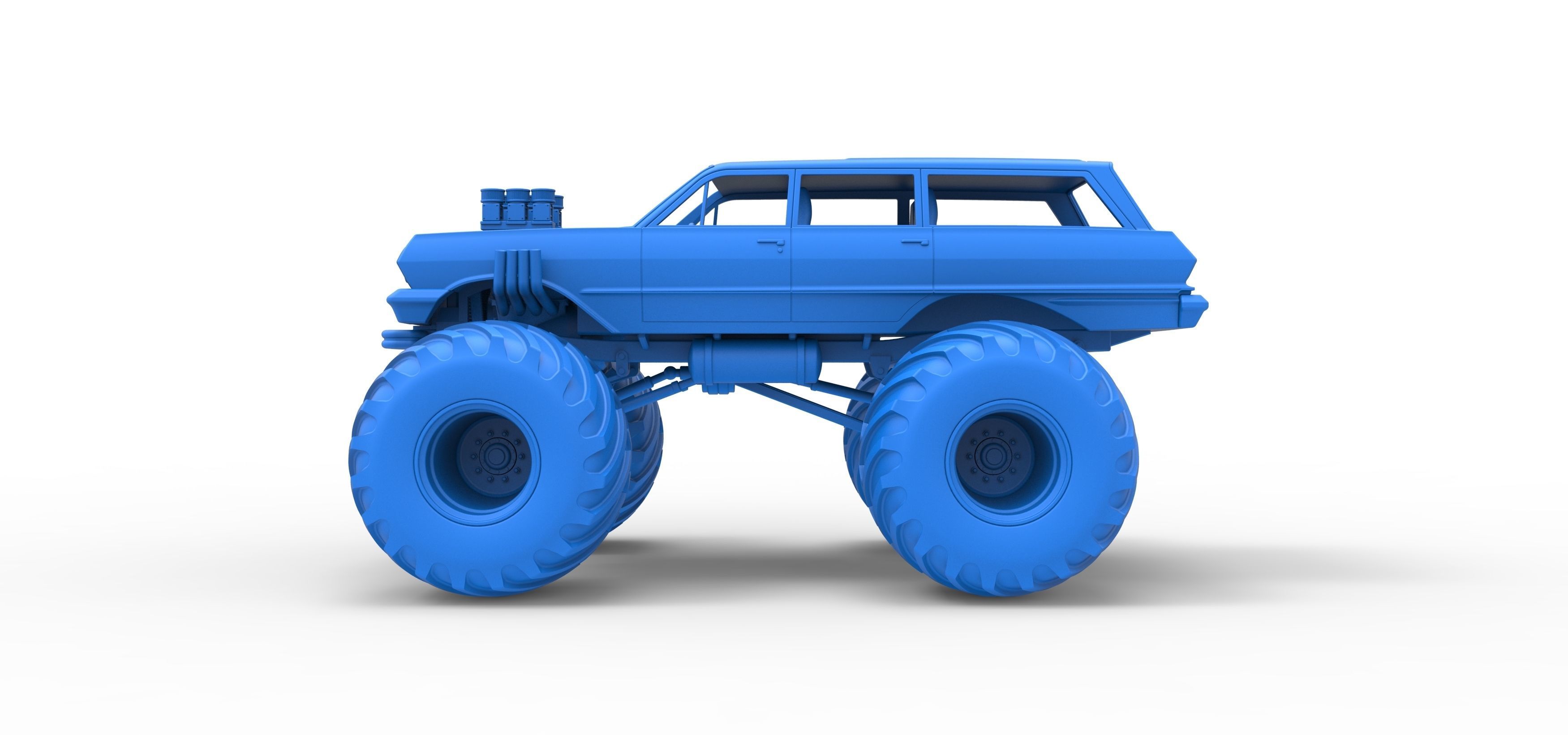 Vintage Monster Truck Scale 1 to 25 3D print model_24