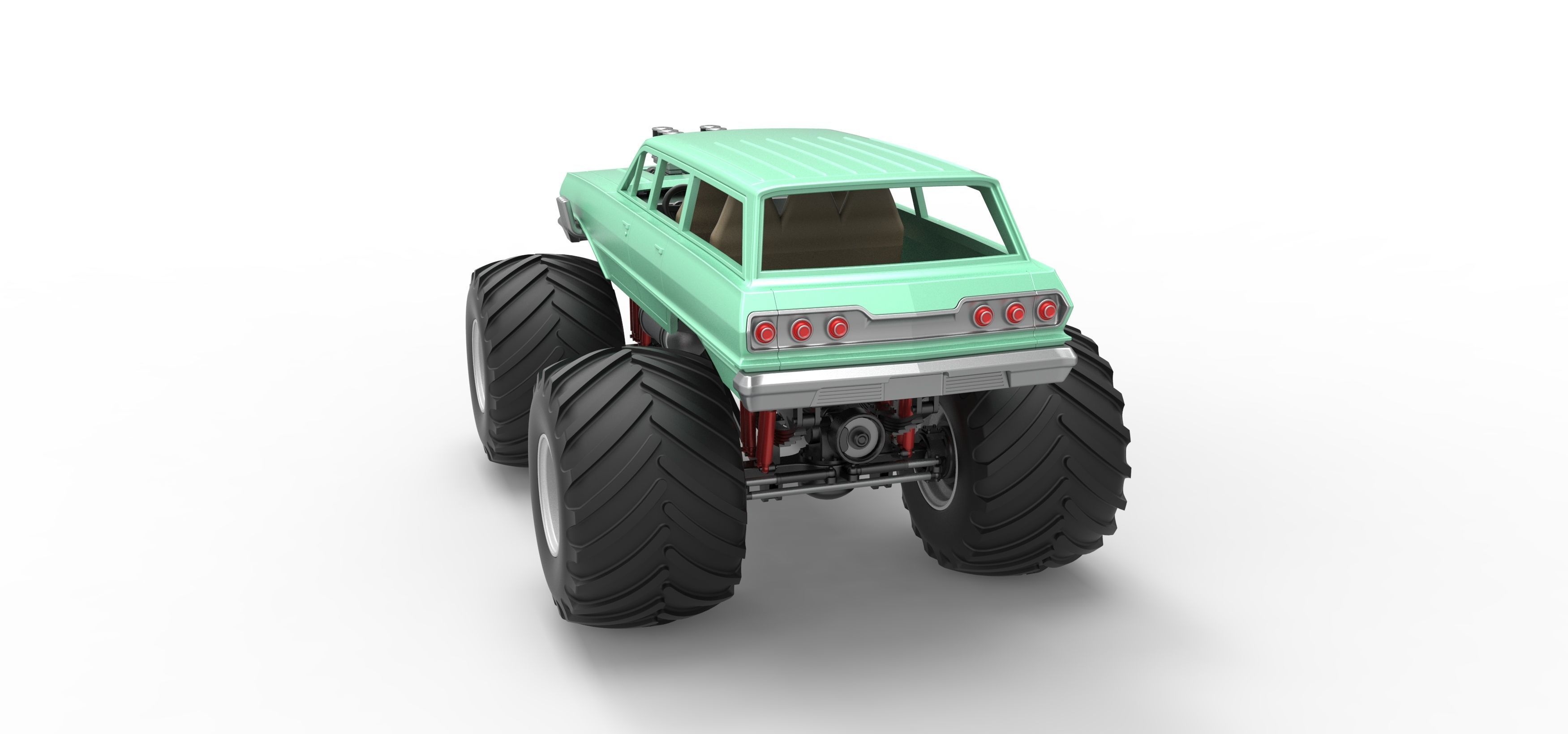 Vintage Monster Truck Scale 1 to 25 3D print model_14