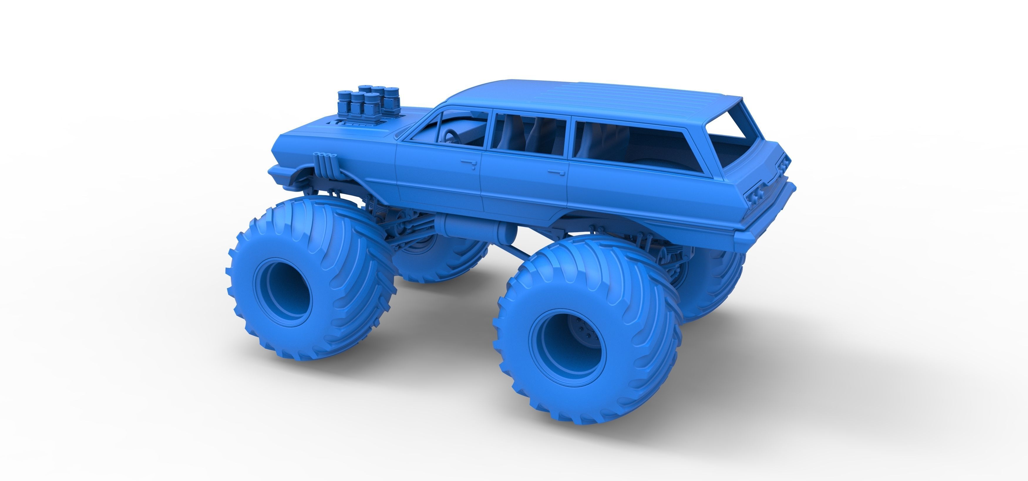 Vintage Monster Truck Scale 1 to 25 3D print model_27