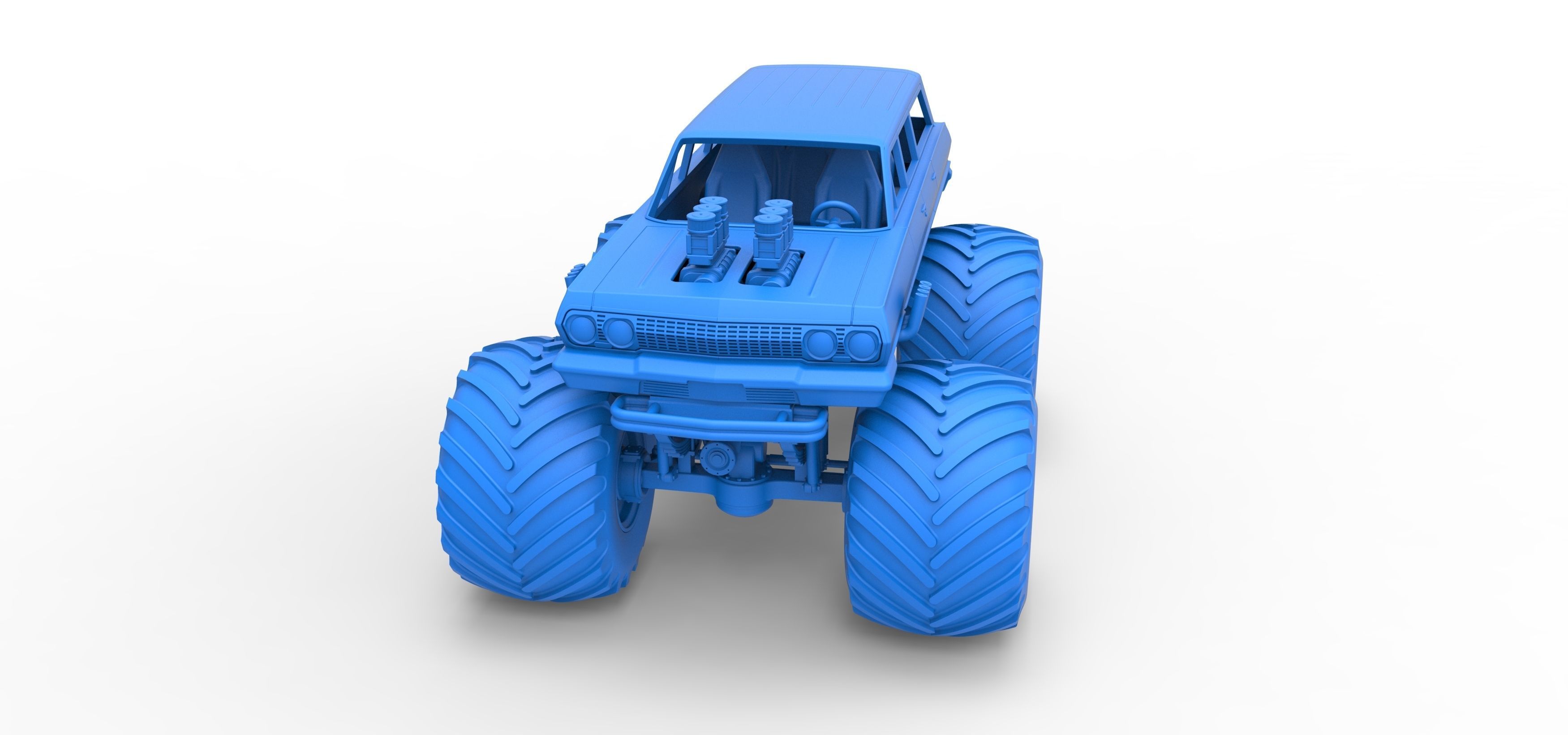 Vintage Monster Truck Scale 1 to 25 3D print model_22