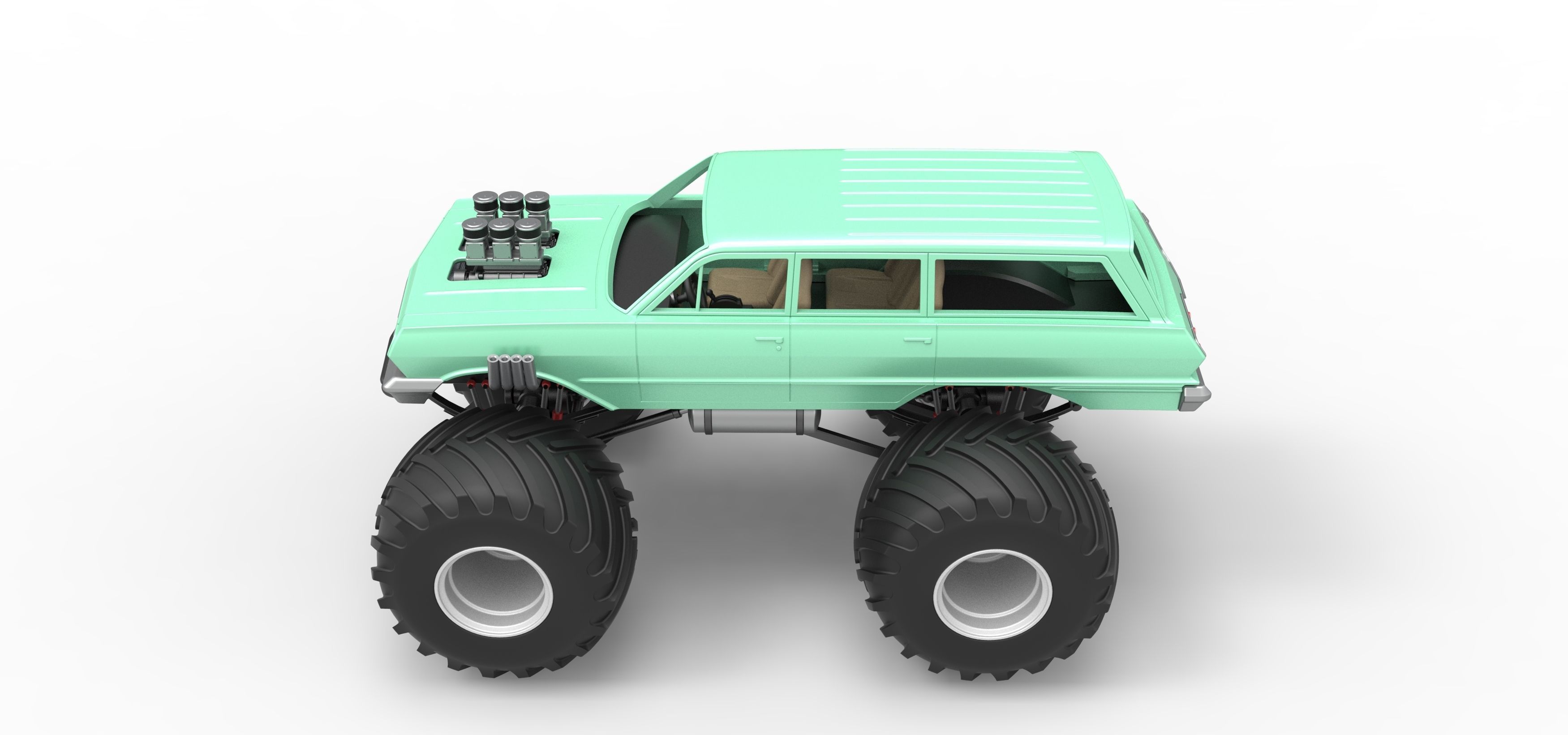 Vintage Monster Truck Scale 1 to 25 3D print model_10